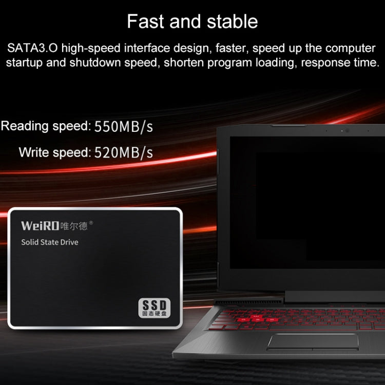 Unidad de estado sólido WEIRD S500 256GB 2.5 pulgadas SATA3.0 Para computadora Portátil computadora de escritorio