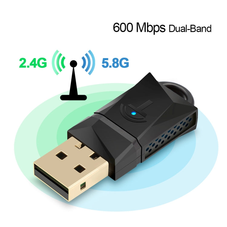 Rocketek RT-WL3AT 600 Mbps 802.11 n/a/g Dual Frequency 2.4G and 5.8G Wireless USB WiFi Adapter