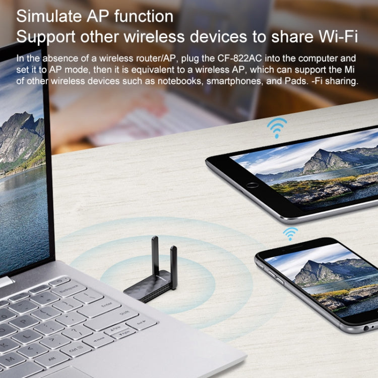 COMFAST CF-822AC 600Mbps 5G WiFi Dual-Band WiFi USB Network Adapter