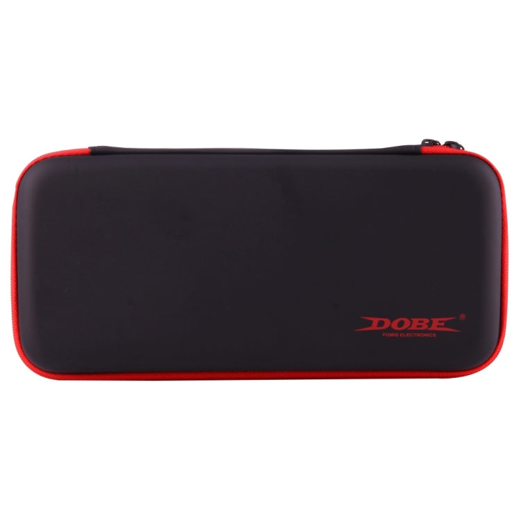 DOBE For Nintendo Switch Game Console Travel Storage Box Protective Bag with Zipper Case Size: 26.0 x 12.5 x 4.0cm (Black + Red)