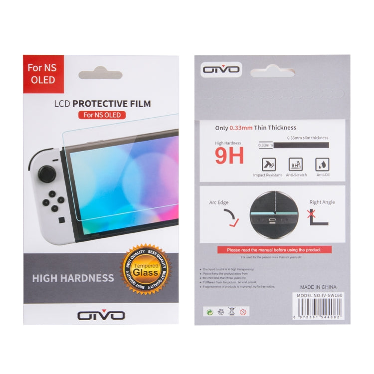 OIVO IV-SW160 Espesor de 0.33 mm Pantalla de la dureza de 9H Película de Cristal templado Para el interruptor Nintendo Oled