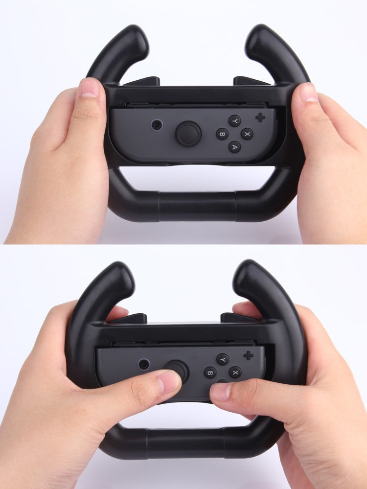 Para Nintendo Switch Joy-Con Controller (no incluido) Semicircle Gaming Steering Volante (Negro)