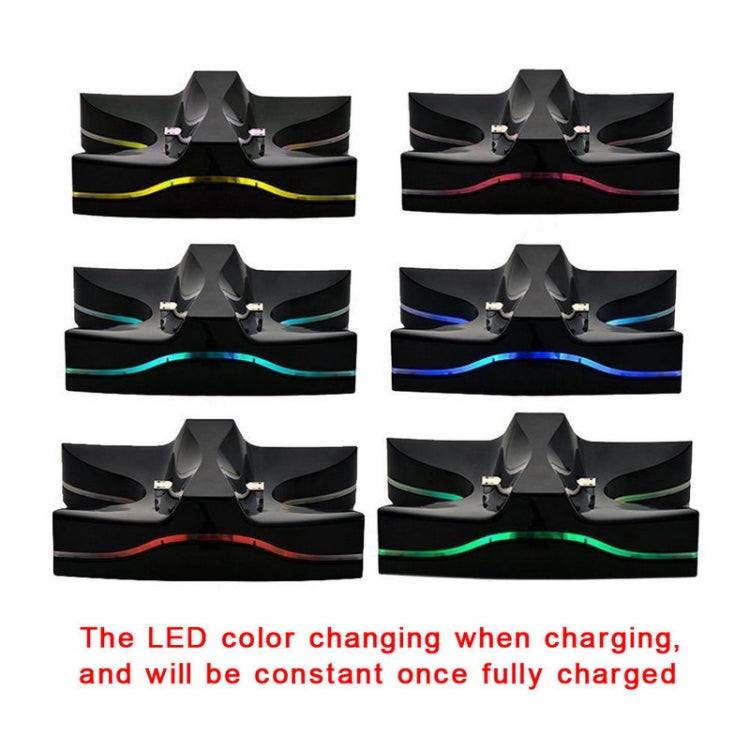 UFO Special Shape 2 x USB Charging Station Stand / Controller Charging Stand For Playstation 4 PS4 with Multi Color LED (Black)