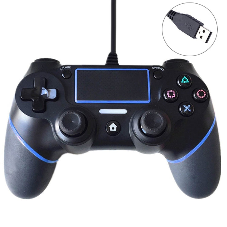 Manette de jeu filaire pour Sony Playstation PS4 (Bleu)