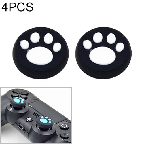 4 PCS Cute CAT Paw Funda Protectora de Silicona Para PS4 / PS3 / PS2 / Xbox 360 / XboxOne / WIIU Gamepad Joystick (Blanco)