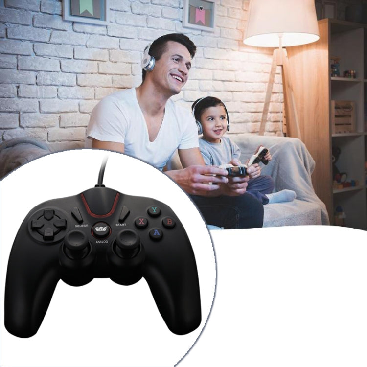 Wired Game Controller Gamepad Handle for PS3 / Compute (Black)