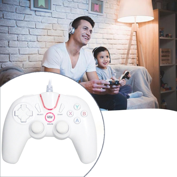 Wired Game Controller Gamepad Handle for PS3 / Compute (White)