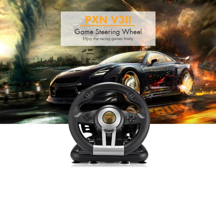 PXN-V3 Racing Game Wheel For PC / PS3 / 4 / Xbox One / Switch (Orange)