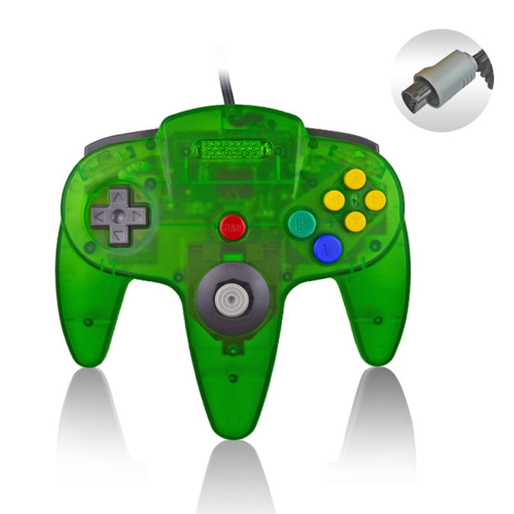 For Nintendo N64 Wired Game Controller Gamepad (Dark Green)