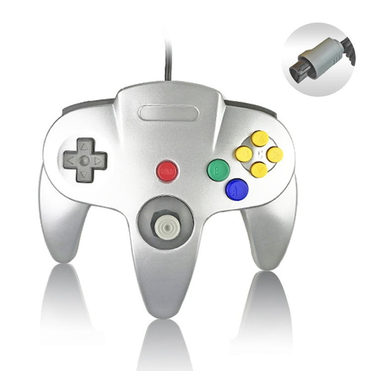 Para Nintendo N64 Controlador de juego con Cable Gamepad (Plata)