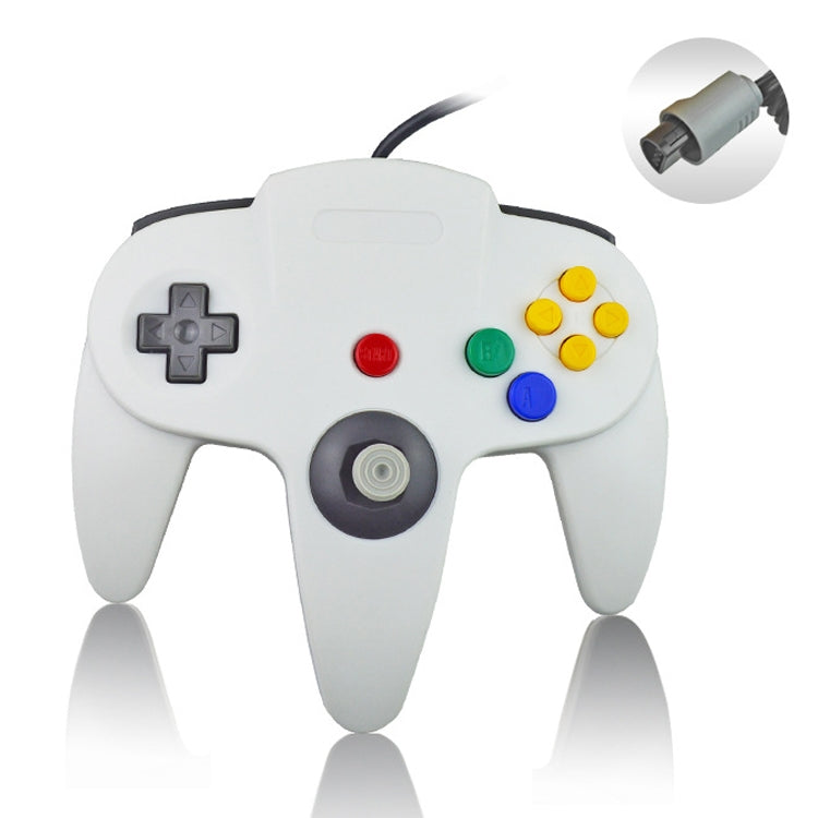 Para Nintendo N64 Controlador de juego con Cable Gamepad (Blanco)