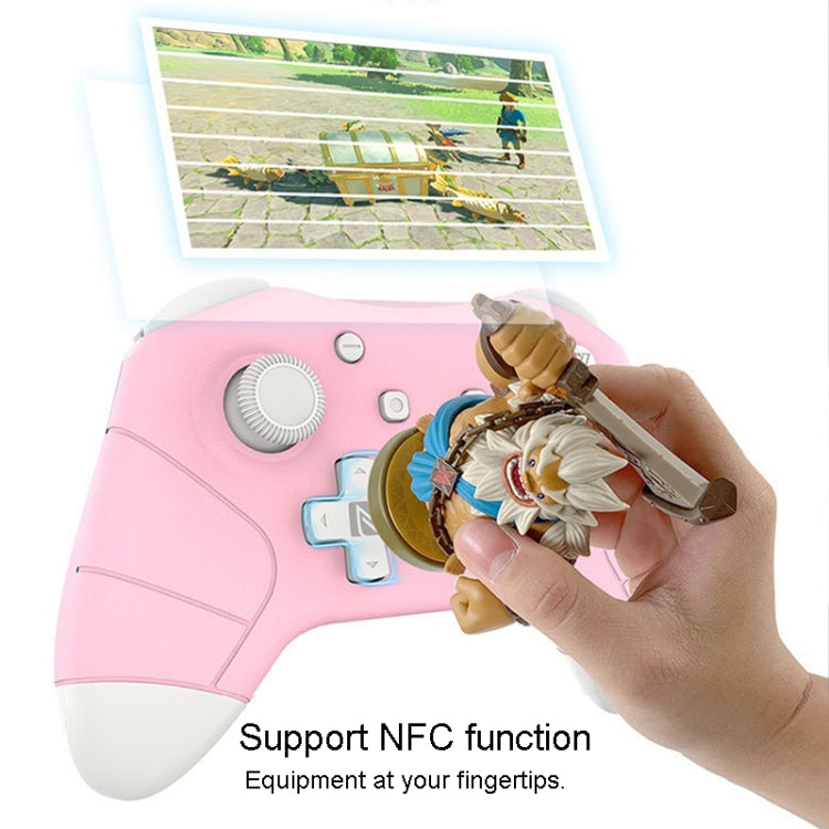 Contrôleur de manette de jeu Bluetooth version NFC pour Nintendo Switch Pro (rose)