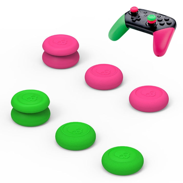 Left + Right Gamepad Rocker Cap Button Cover For NS Pro / PS4 (Green + Red)