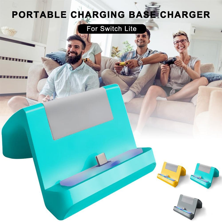 Portable Charging Charger Dock Station for Nintendo Switch Lite (Silver Grey)