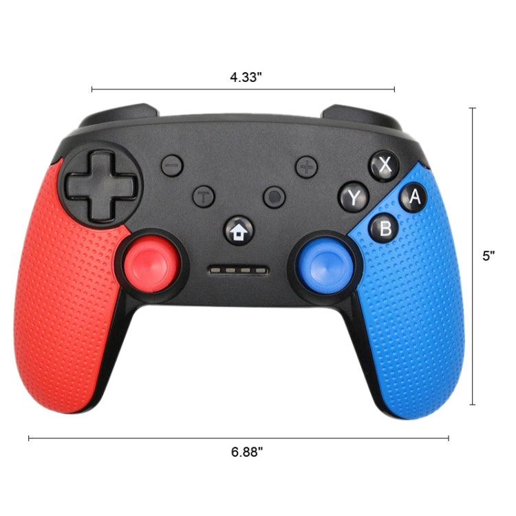Controlador de juegos Inalámbrico Bluetooth Gamepad Para Switch Pro función Turbo de Soporte (Rojo Negro)