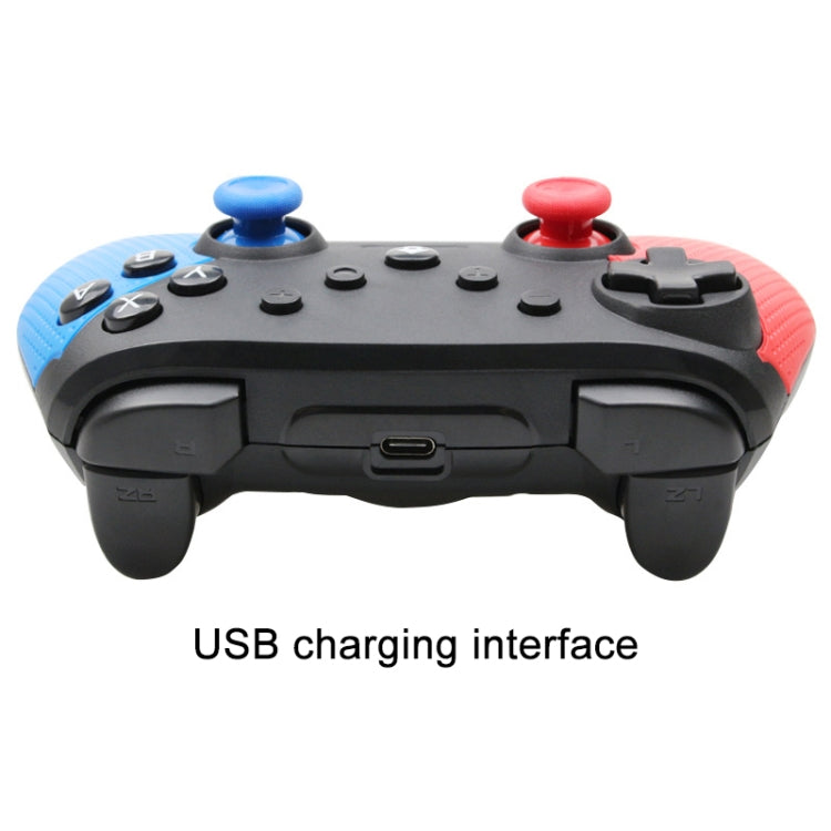 Controlador de juegos Inalámbrico Bluetooth Gamepad Para Switch Pro función Turbo de Soporte (Rojo Negro)