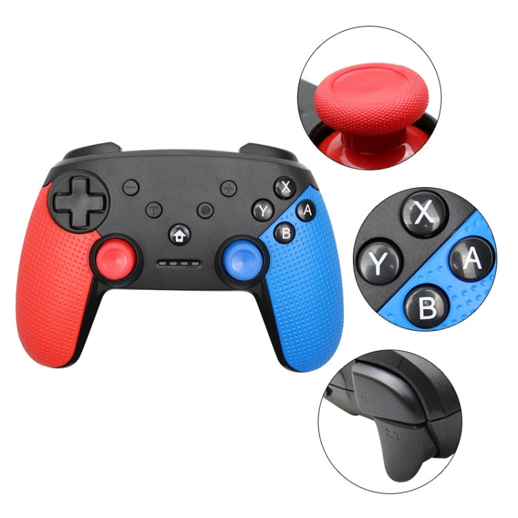 Wireless Bluetooth Gamepad Game Controller For Switch Pro Support Turbo Function (Red Black)