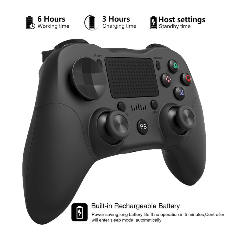 Contrôleur de poignée de jeu sans fil Bluetooth P912 pour PS4 / PC (noir)