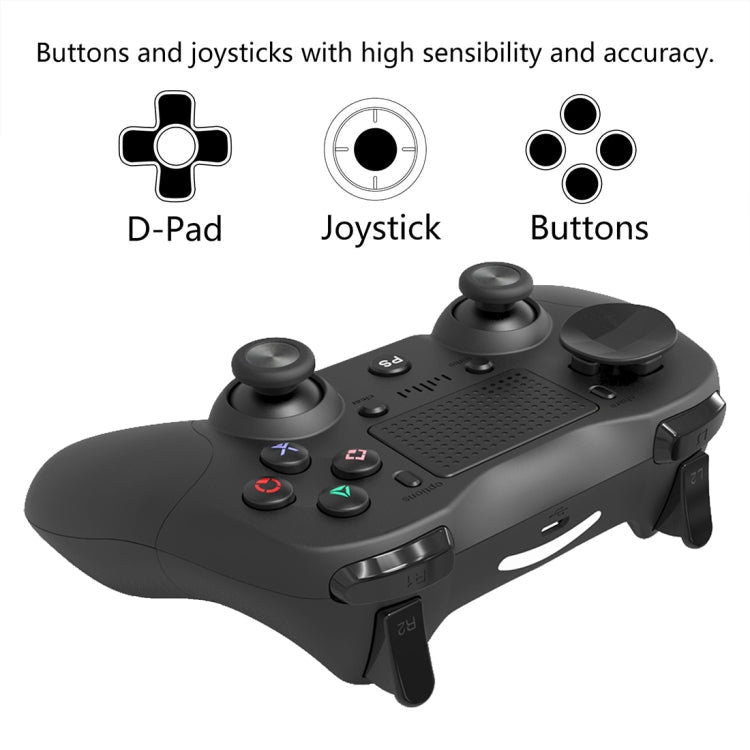 P912 Wireless Bluetooth Game Handle Controller For PS4 / PC (Black)