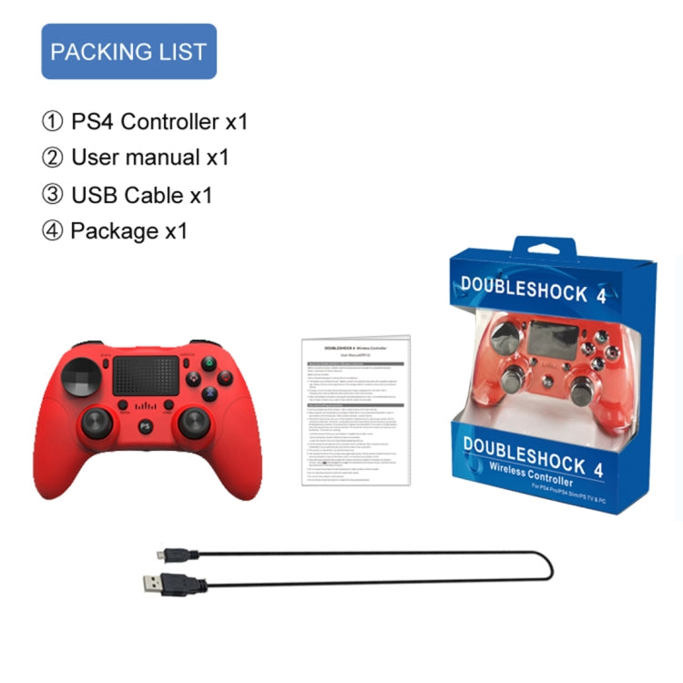 P912 Wireless Bluetooth Game Handle Controller for PS4 / PC (Red)