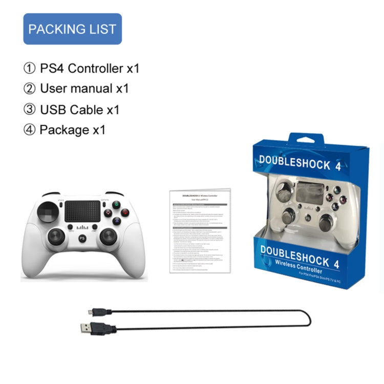 P912 Wireless Bluetooth Game Handle Controller for PS4 / PC (White)