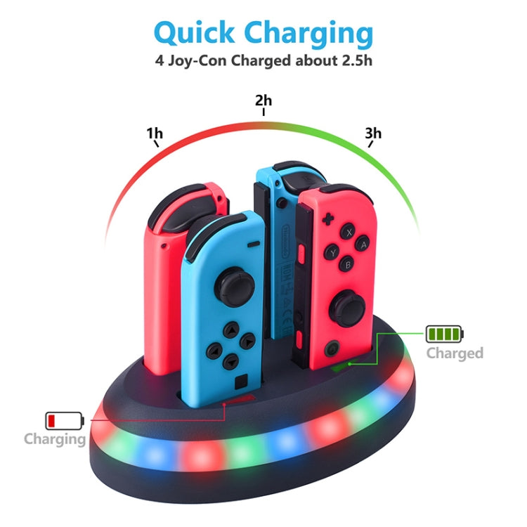 MB-BK002 Game Controller Charger Charging Dock 4 Port Light-emitting Charger For Nintendo Switch Joy-Con