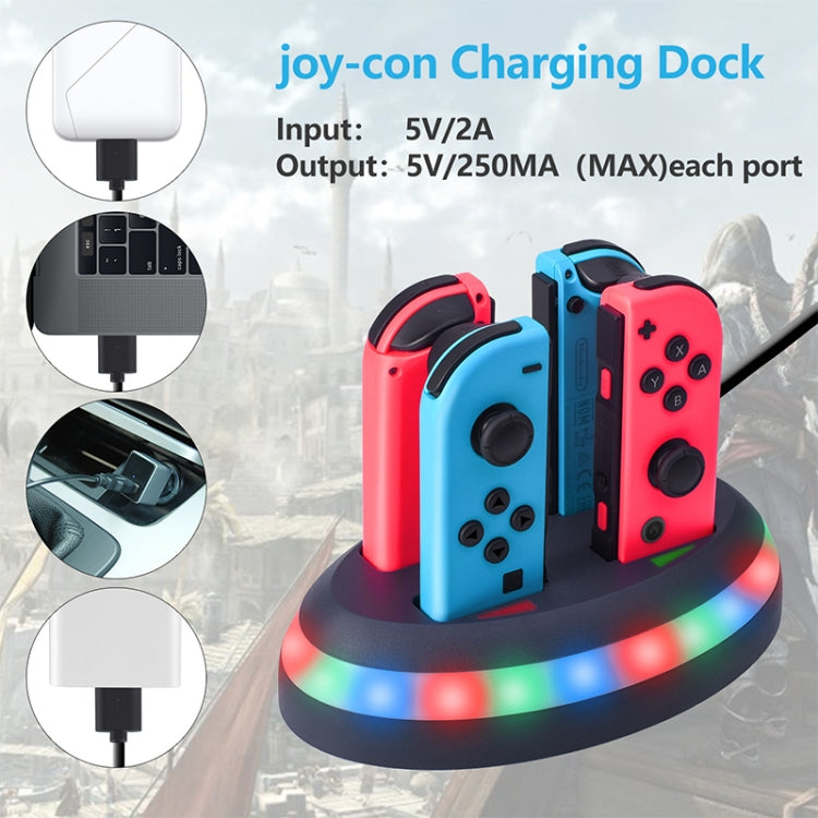 MB-BK002 chargeur de contrôleur de jeu station de charge chargeur électroluminescent 4 ports pour Nintendo Switch Joy-Con