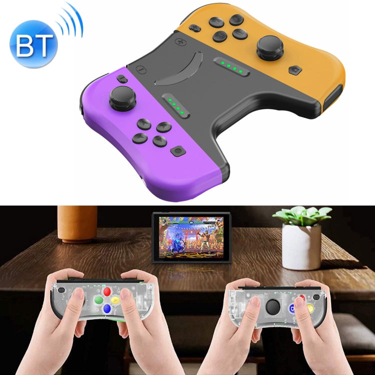 SP-5088ZJ Para Switch Joy-con Controlador de mango de juego Bluetooth GamePad Inalámbrico izquierdo y derecho (Morado + Amarillo)