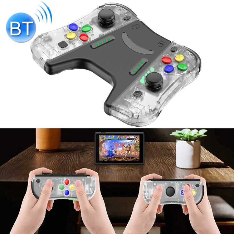 SP-5088ZJ For Switch Joy-con Left and Right Wireless GamePad Bluetooth Game Handle Controller (Transparent)
