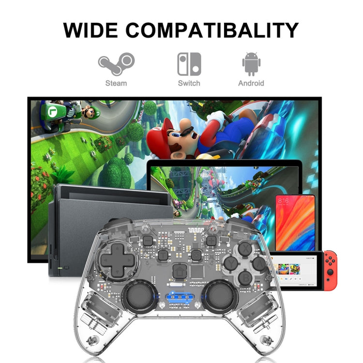 YS01 Para Switch Pro Wireless Bluetooth Transparente GamePad Game Handle Controller (Negro)