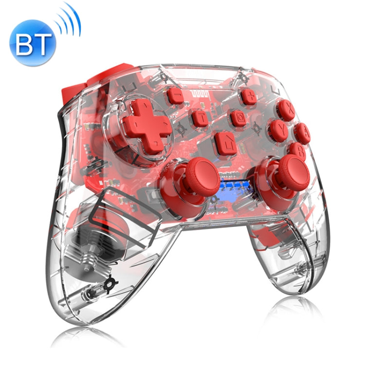 YS01 Para Switch Pro Wireless Bluetooth Transparente GamePad Game Handle Controller (Rojo)