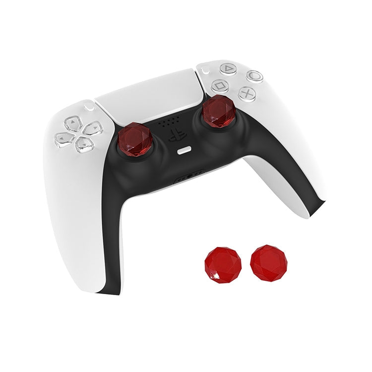 2 Tapas de agarre de Juegos de textura de diamante Para PS5 (Rojo)