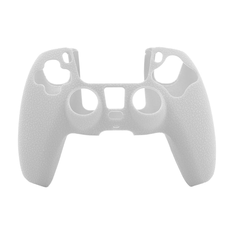 Leather Texture Silicone Protective Case for PS5 (White)
