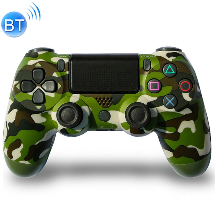 Camouflage Wireless Bluetooth Game Handle Controller with Lamp for PS4 US Version (Green)
