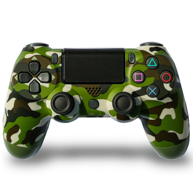 Camouflage Wireless Bluetooth Game Handle Controller with Lamp for PS4 US Version (Green)