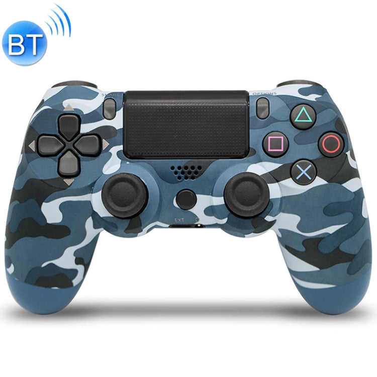 Camouflage Wireless Bluetooth Game Handle Controller with Lamp for PS4 US Version (Blue)