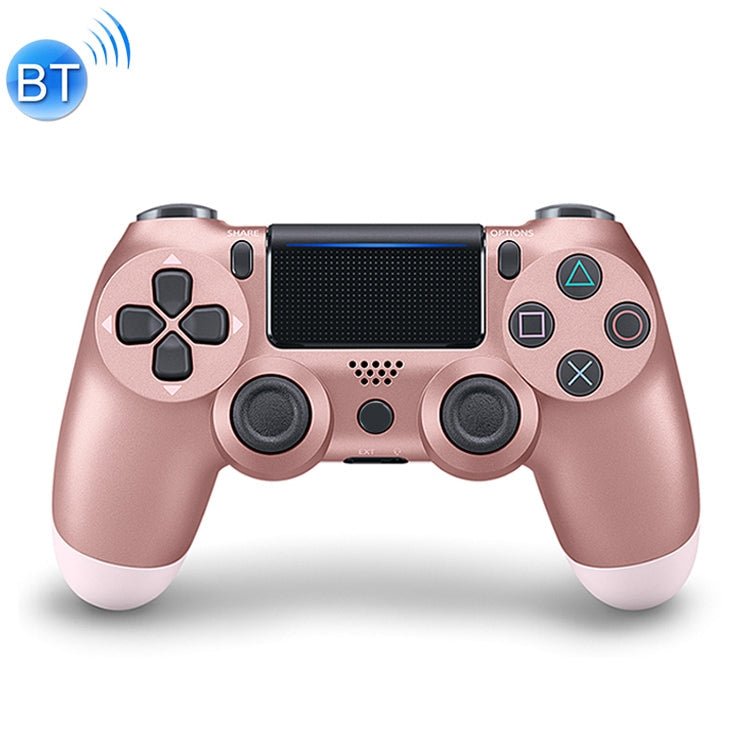 Para PS4 Controlador de Juegos Inalámbrico Bluetooth Gamepad con Luz Versión de US (Oro Rosa)