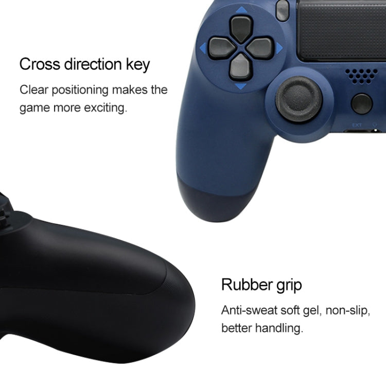 Controlador de mango de Juego Inalámbrico Bluetooth con lámPara Para PS4 Versión de US (Azul Oscuro)