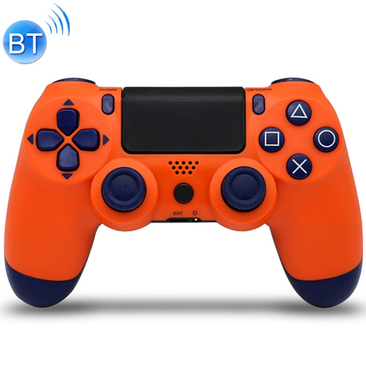 Contrôleur de poignée de jeu Bluetooth sans fil avec lampe pour PS4 version US (Orange)