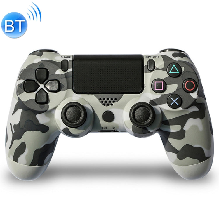 Camouflage Wireless Bluetooth Game Handle Controller with Lamp for PS4 EU Version (Grey)