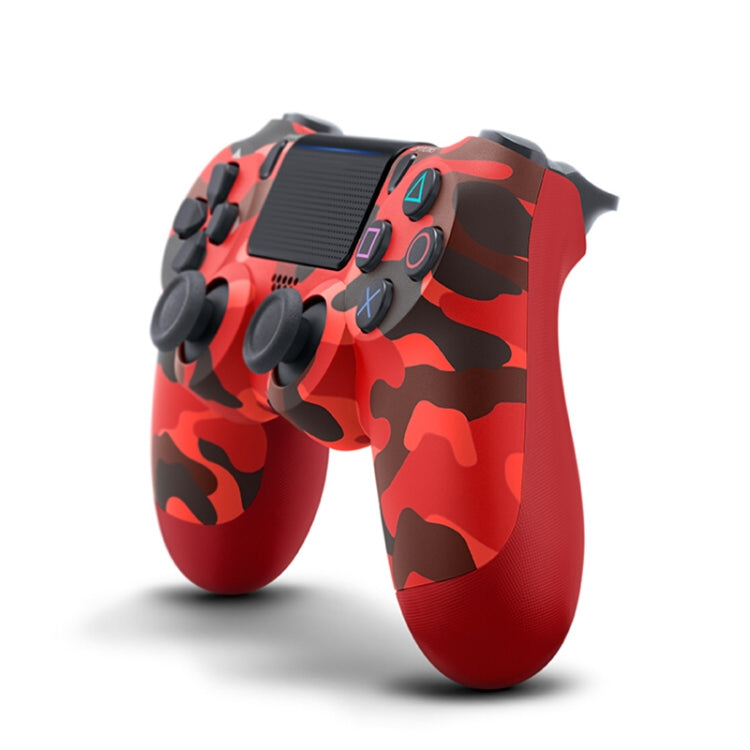 Camouflage Wireless Bluetooth Game Handle Controller with Lamp for PS4 EU Version (Red)