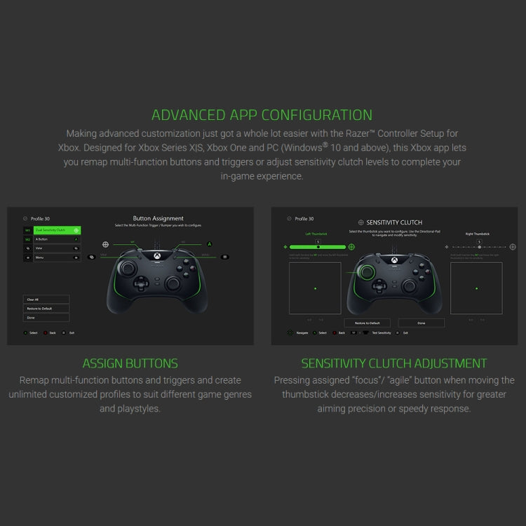 Razer Wolverine V2 Mechanical Custom Button Game Controller Gamepad Para Xbox Series S (Negro)