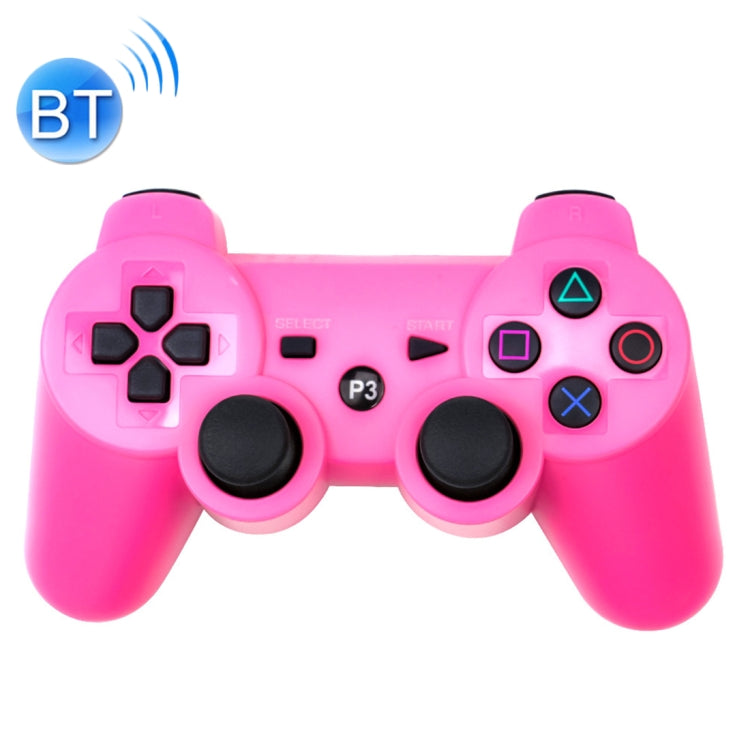 Snowflake Button Wireless Bluetooth Gamepad Game Controller For PS3 (Pink)