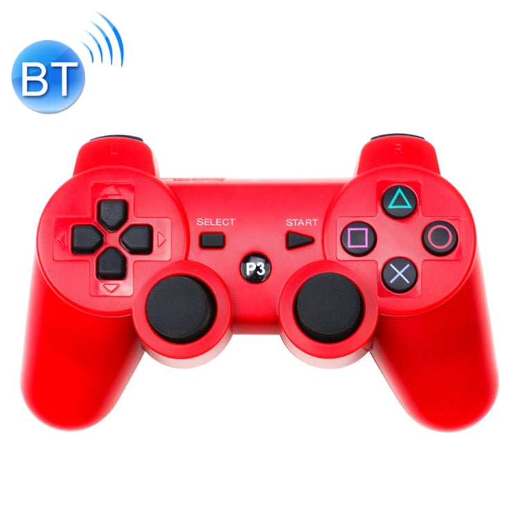 Botón de copo de nieve Inalámbrico Bluetooth Gamepad Controlador de Juegos Para PS3 (Rojo)