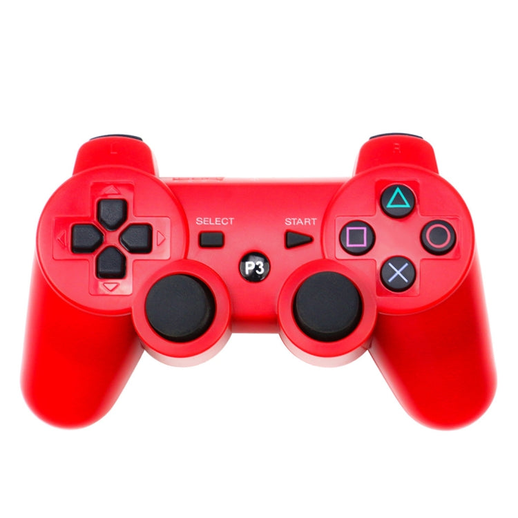 Botón de copo de nieve Inalámbrico Bluetooth Gamepad Controlador de Juegos Para PS3 (Rojo)