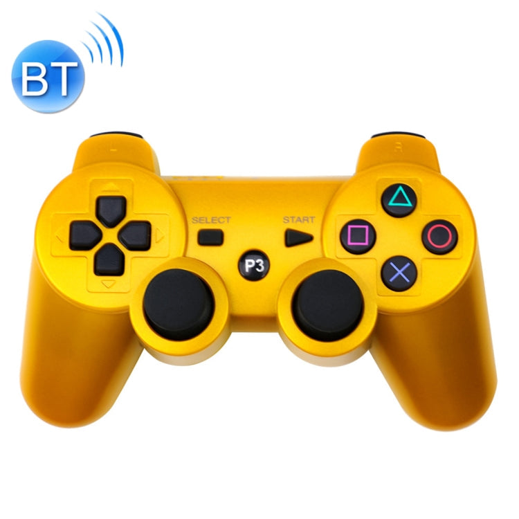 Botón de copo de nieve Inalámbrico Bluetooth Gamepad Controlador de Juegos Para PS3 (Oro)