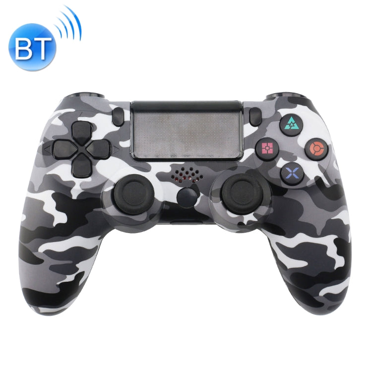 Contrôleur de poignée de jeu Bluetooth sans fil camouflage blanc gris pour PS4