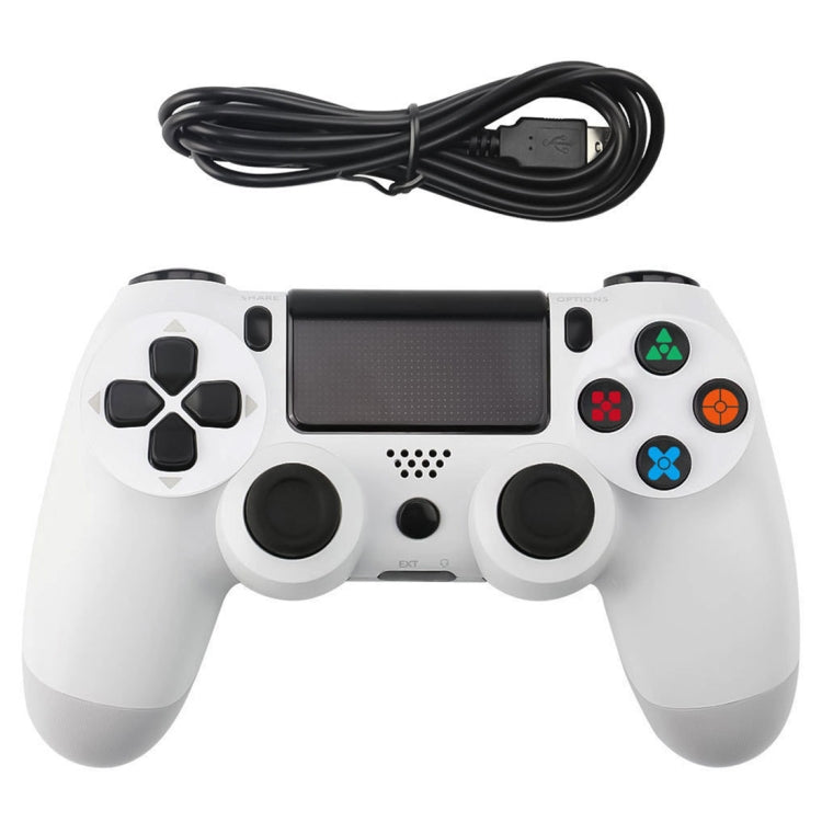 Contrôleur de poignée de jeu filaire avec bouton flocon de neige pour PS4 (blanc)