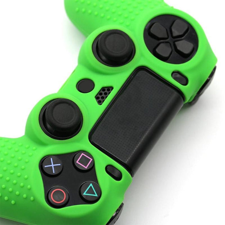 Étui de protection en silicone antidérapant pour Sony PS4 (noir + vert)