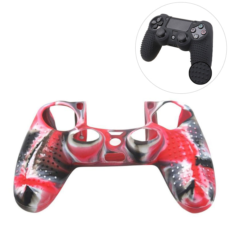 Non-slip Silicone Protective Case for Sony PS4 (Red + Black)